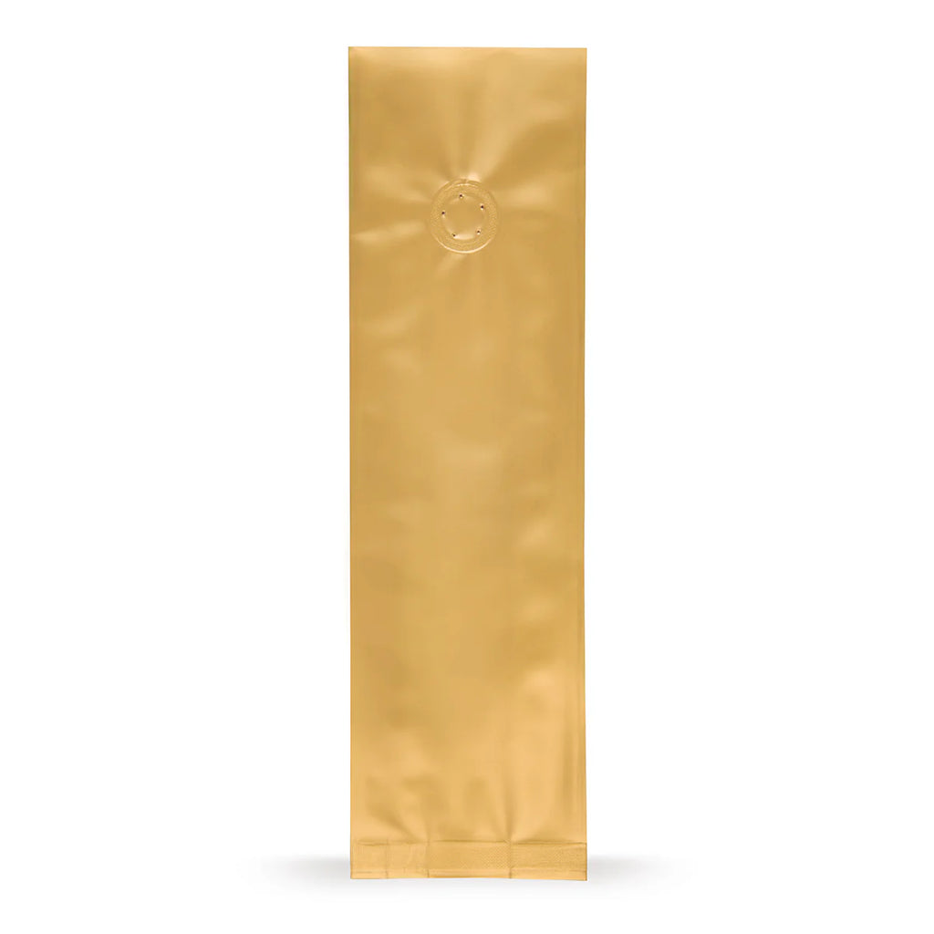 Seitenfaltenbeutel Gold mit Aromaschutzventil