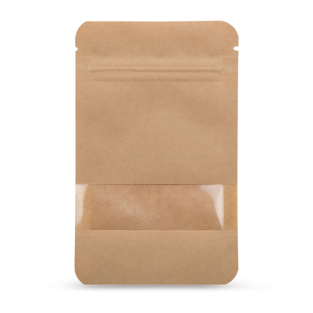 Standbodenbeutel Kraftpapier mit Sichtfenster