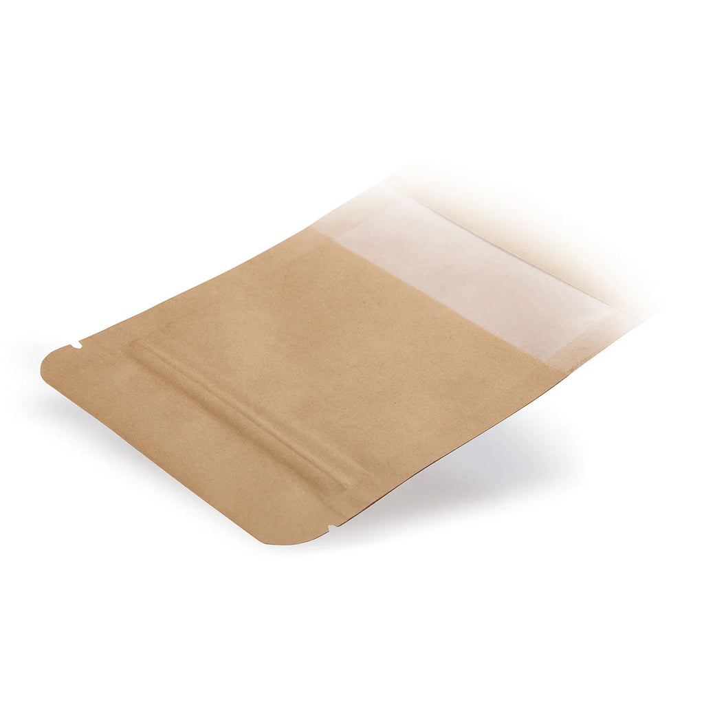 Standbodenbeutel Kraftpapier mit Sichtfenster