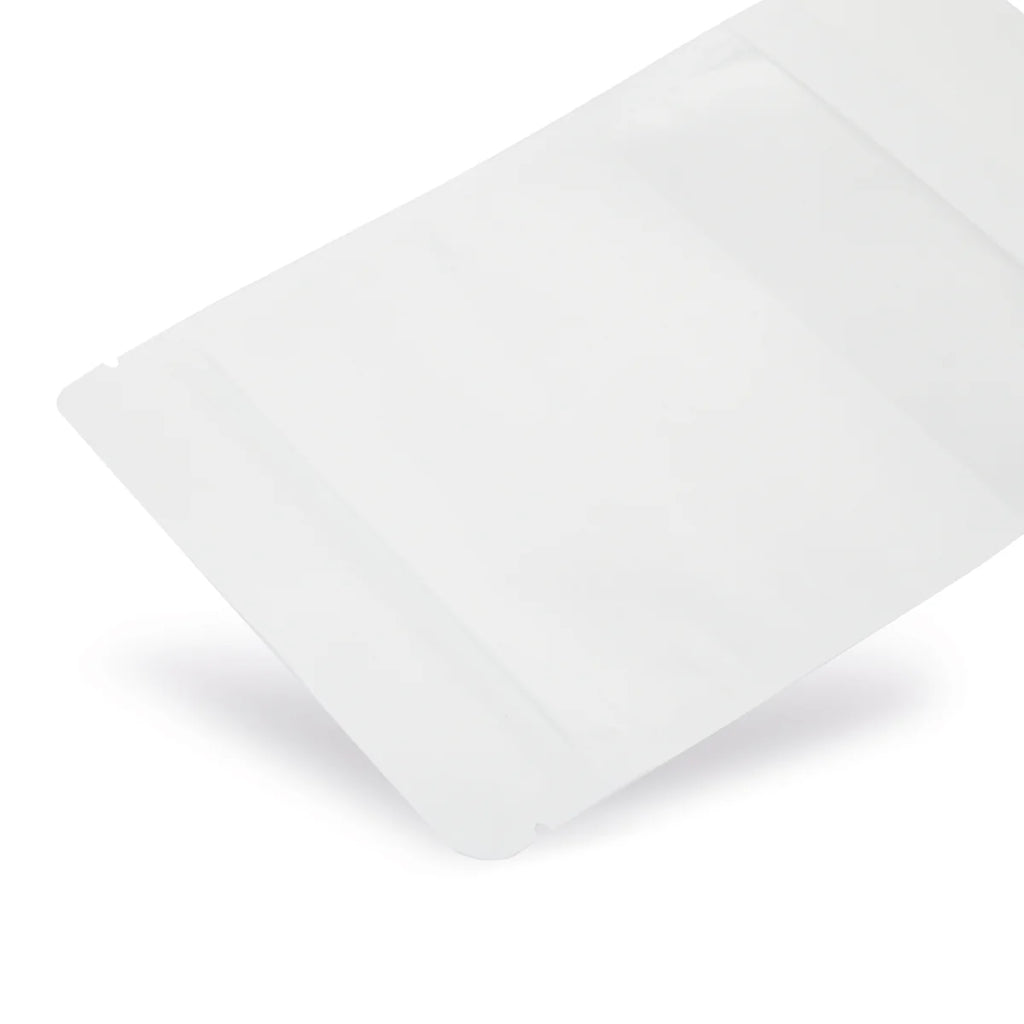 Standbodenbeutel Kraftpapier mit Sichtfenster Weiß