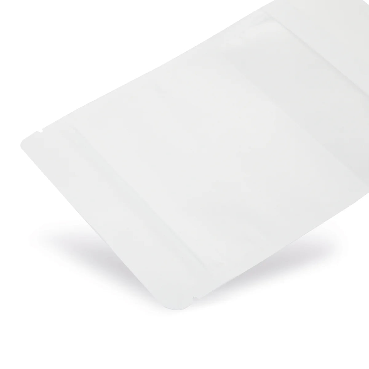 Standbodenbeutel Kraftpapier mit Sichtfenster Weiß