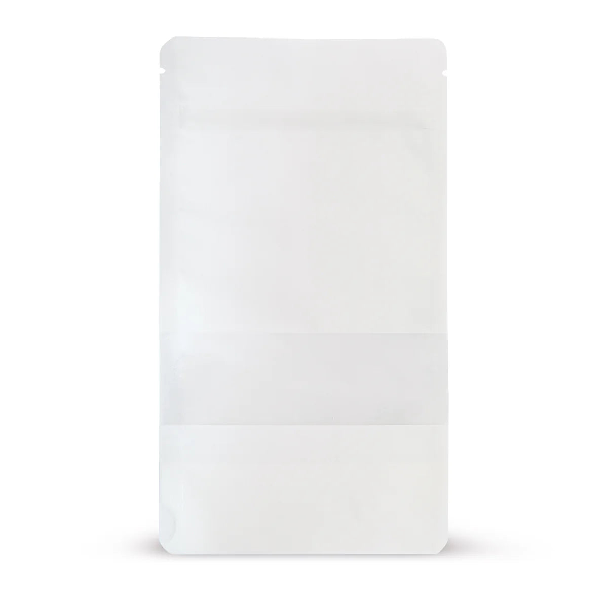 Standbodenbeutel Kraftpapier mit Sichtfenster Weiß